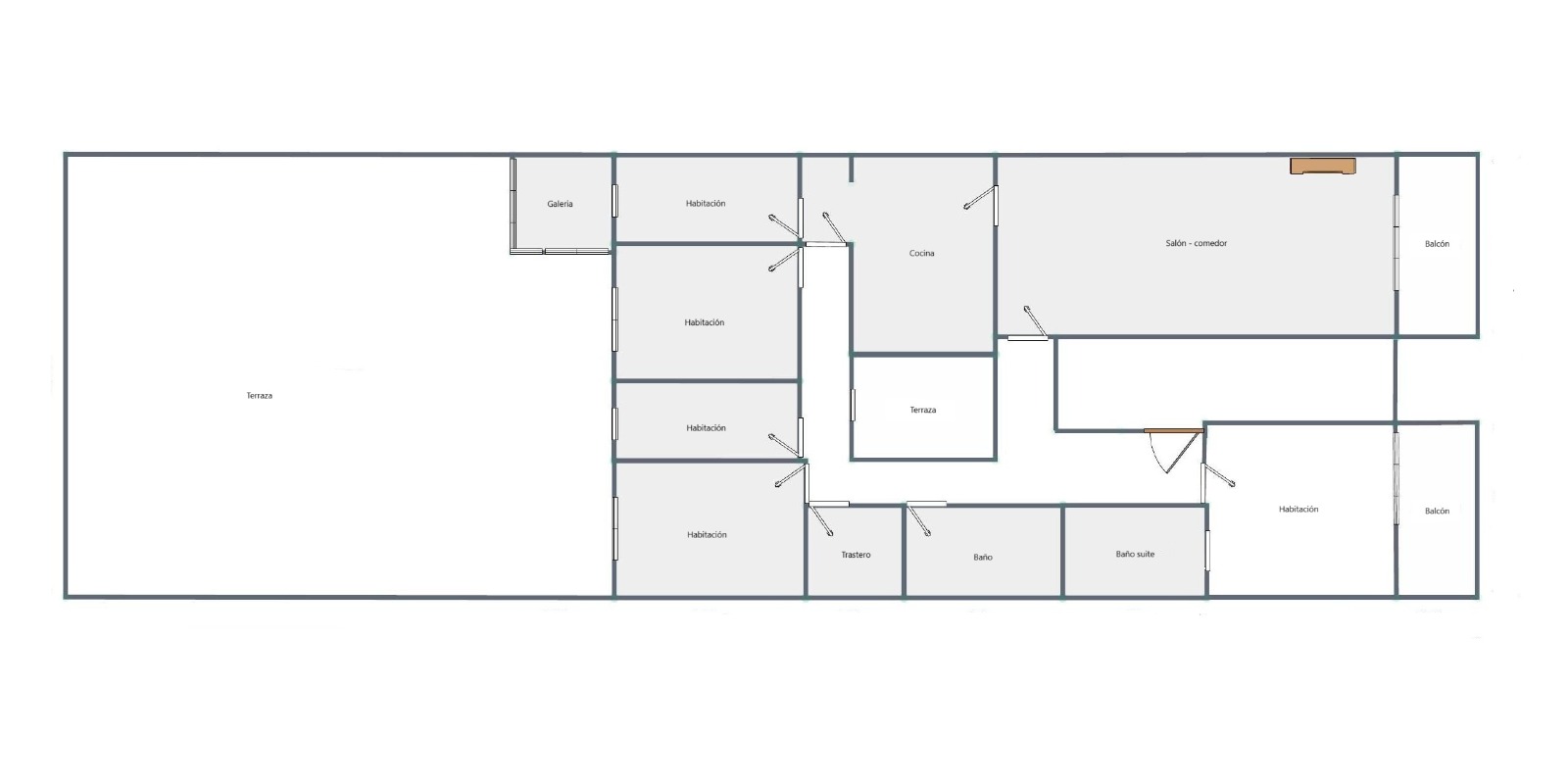 [Imagen de plano general del piso y terraza]